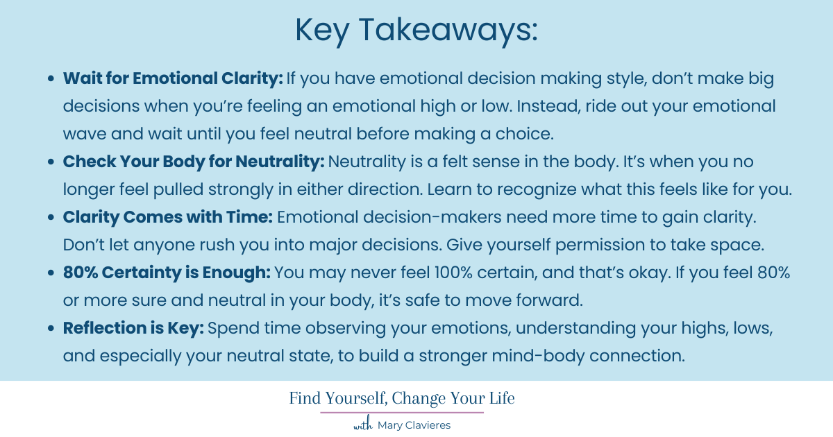 key takeaways for emotional clarity with emotional authority
