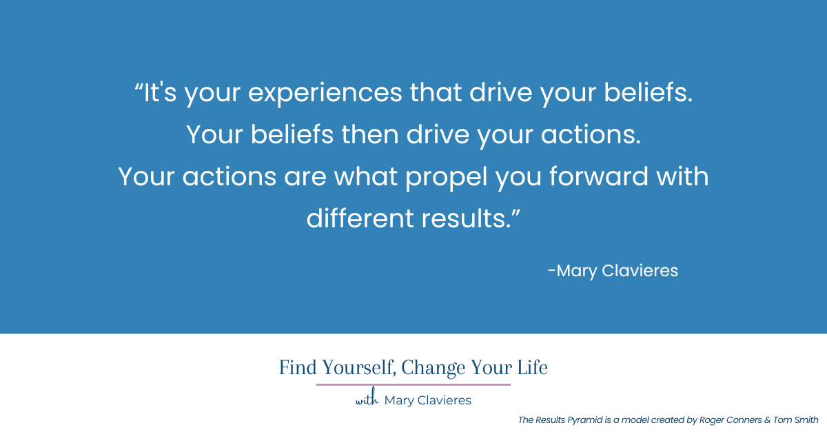 experiences drive your beliefs the results pyramid quote