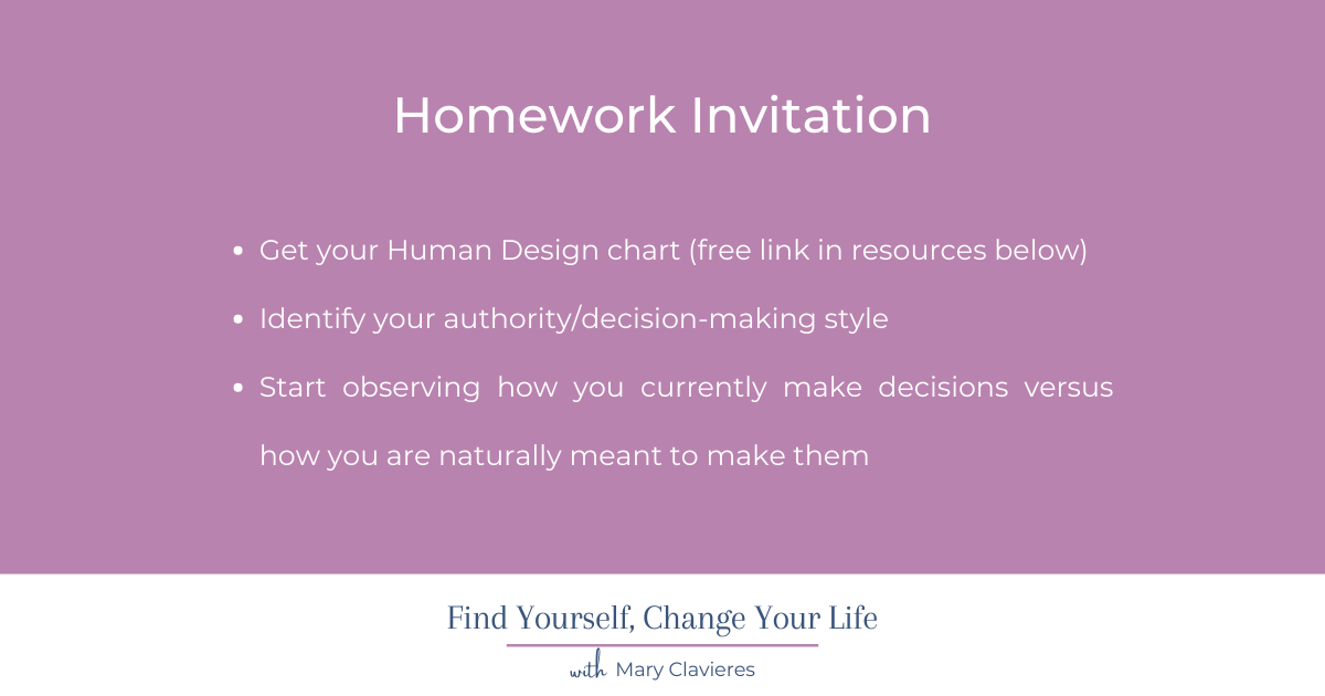 homework invitation to overcome fear of making decisions