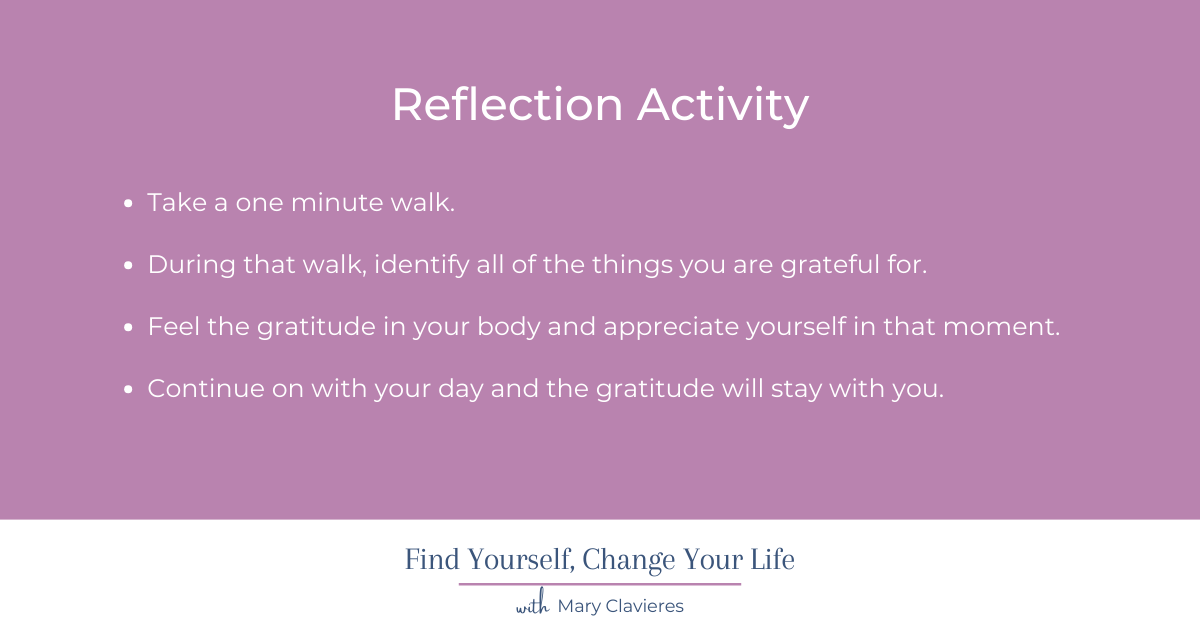 gratitude in one minute a day reflection activity