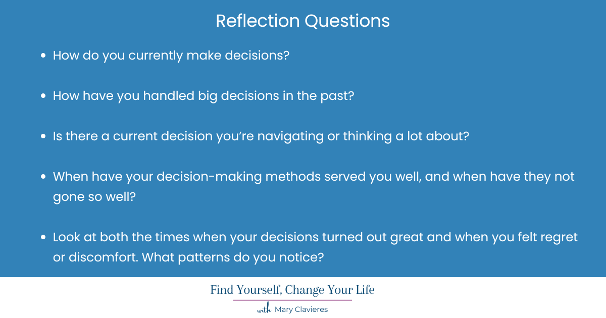 Reflection questions for Certainty in Decision Making