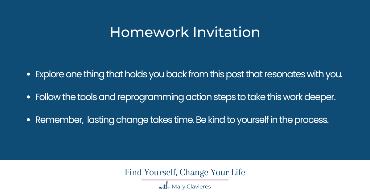 things that hold you back homework reflection