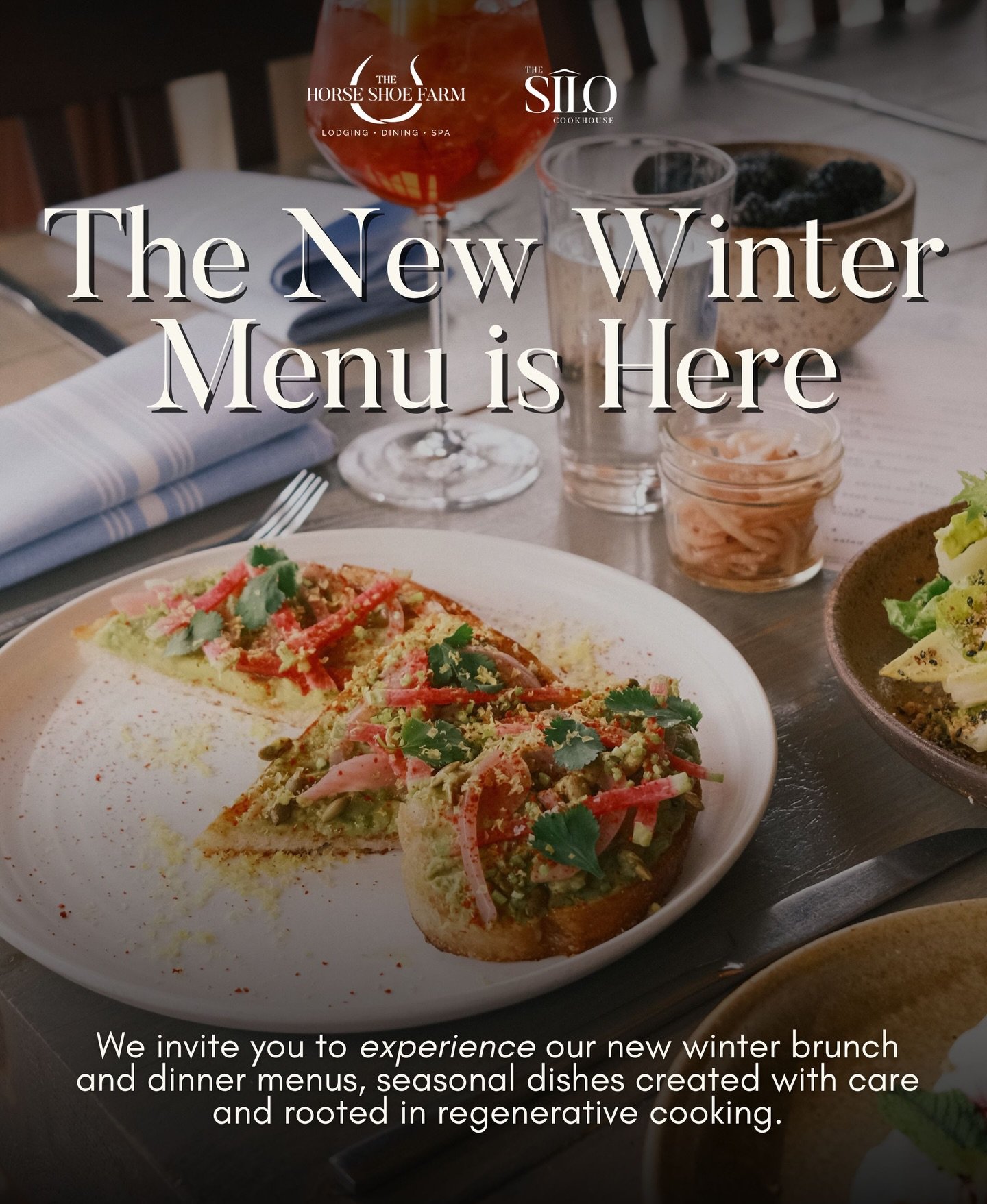 Inside the Silo Cookhouse, a new winter menu is gently unfolding. Shaped by the season, the soil, and the simple joy of gathering around a shared table. ✨

Brunch invites slow mornings with ube waffles, farmer&rsquo;s plates, house-made biscuits, and