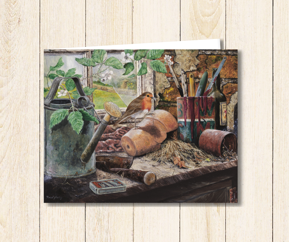Garden Robin Greeting Card | Woodland Robin Get Well Card