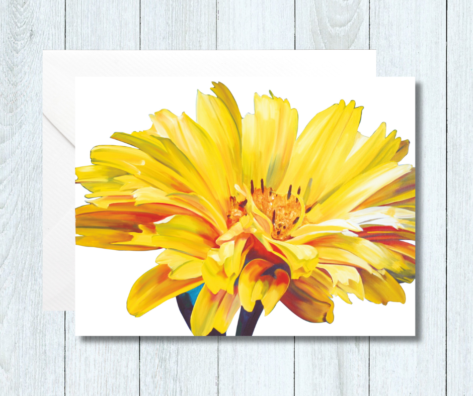 Radiant Yellow Mini Floral Art Card