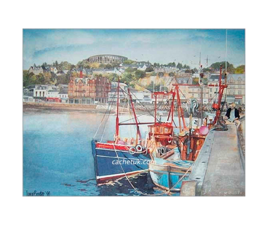 Picture of Oban Harbour, limited edition print size 480 x 360 (mm)