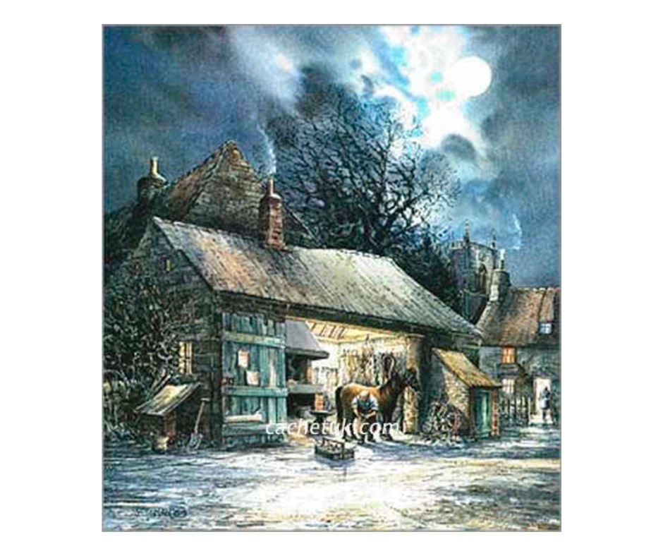 Picture of a blacksmith farrier workshop, limited edition print size 255 x 325 (mm)
