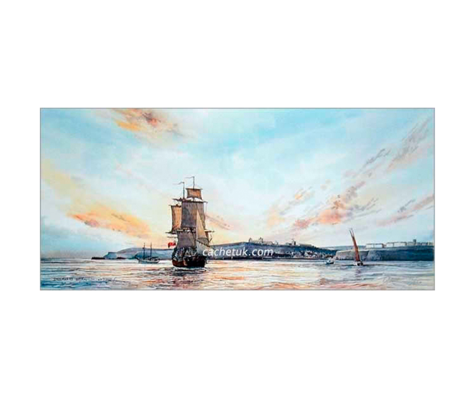 Picture of H. M. Endeavour, limited edition print size 500 x 233 (mm)
