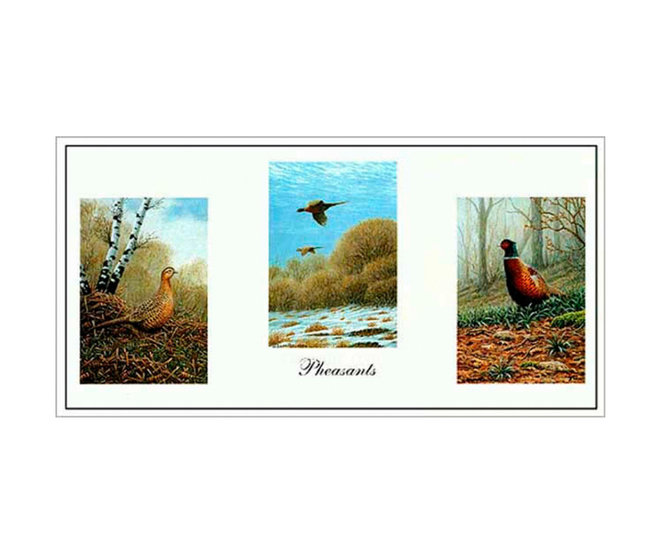 Triptych Pheasant picture, limited edition print