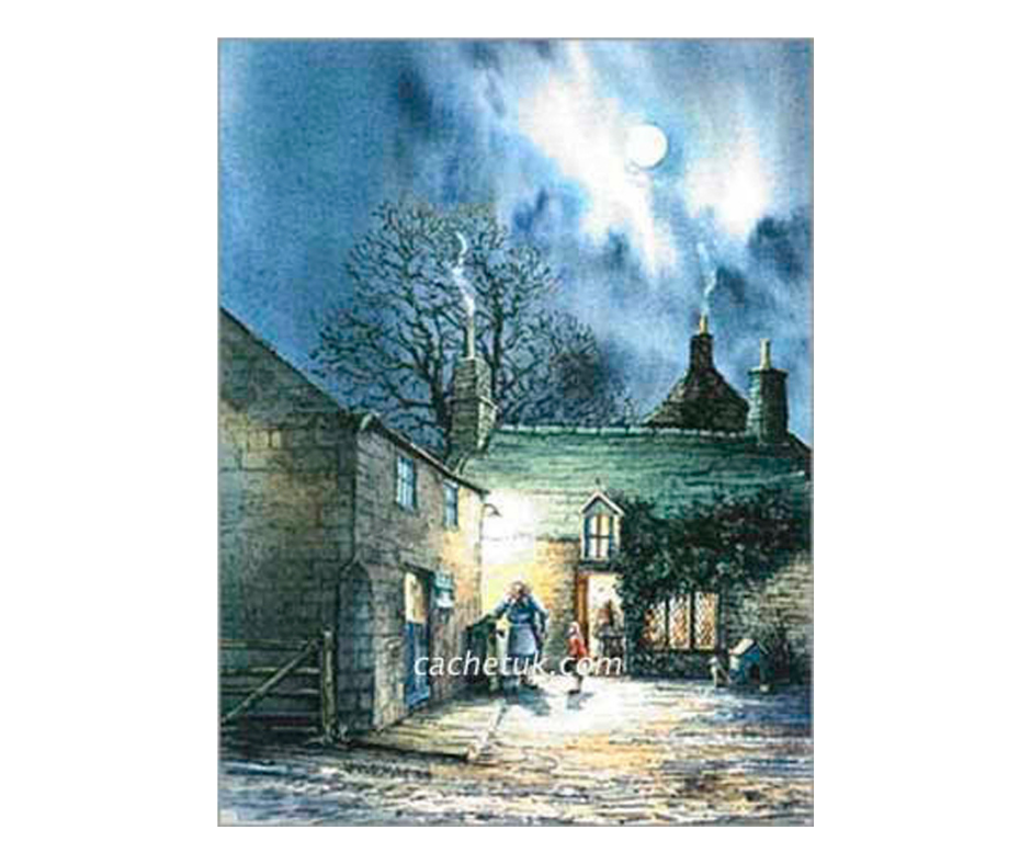 Picture of a water pump at night, open edition print size 148 x 195 (mm)