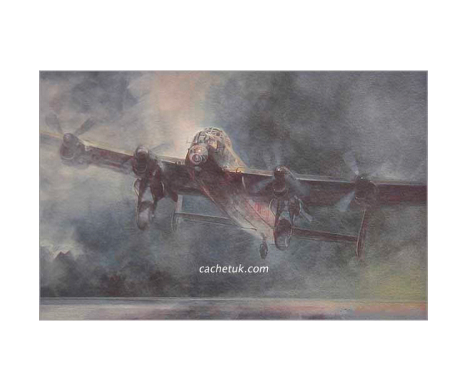 Picture of a Lancaster Bomber, limited edition print size 460 x 295 (mm)