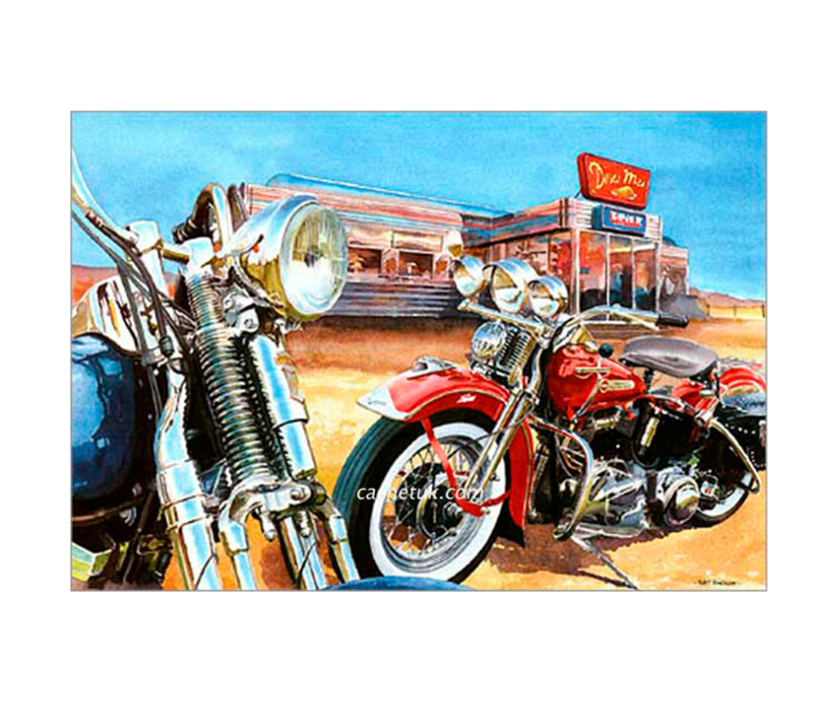 Picture of a harley davidson, open edition print size 270 x 180 (mm)