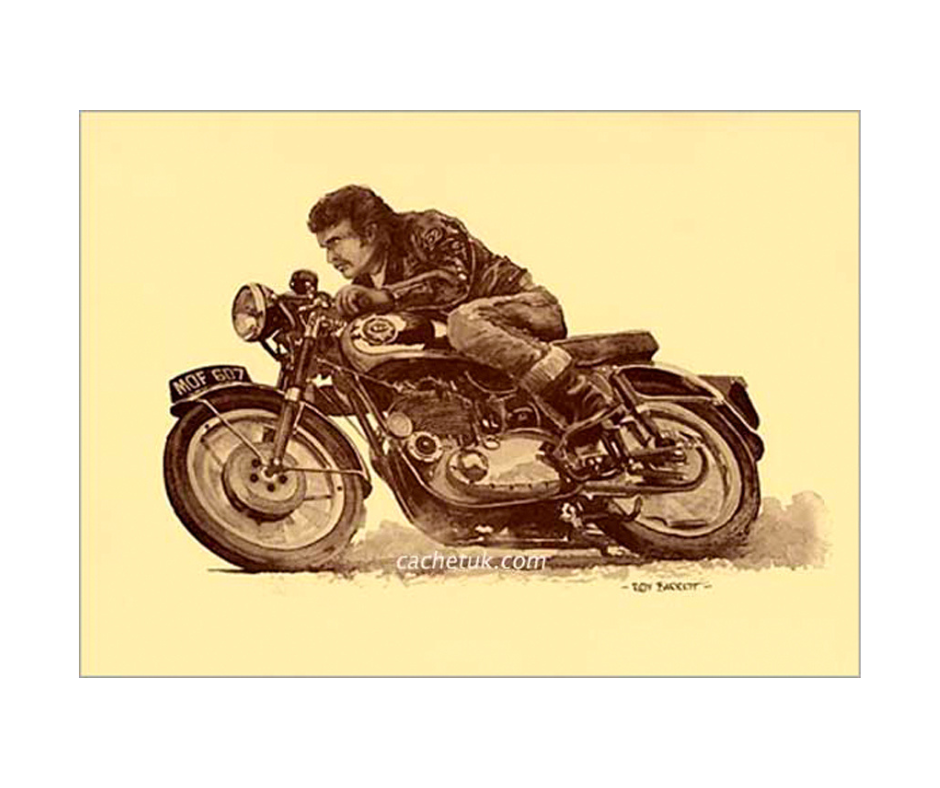 Picture of a BSA Gold Star Motorcycle, limited edition print size 280 x 185 (mm)