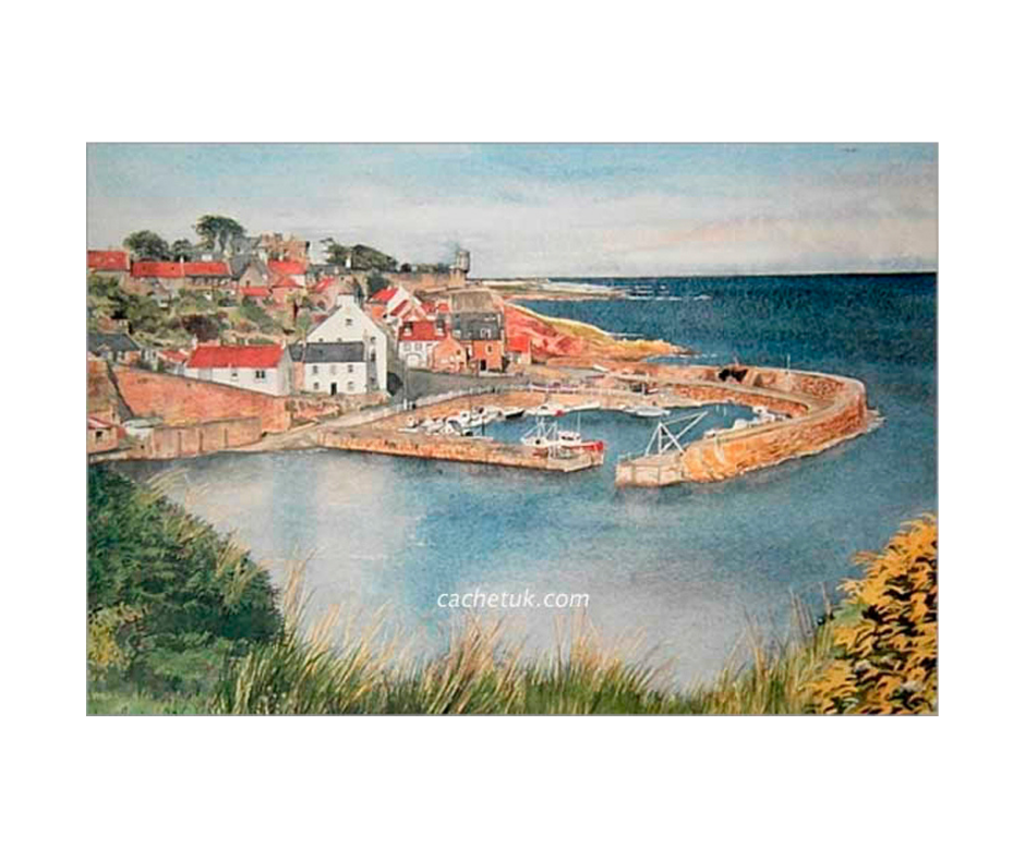 Picture of Crail Harbour, limited edition print size 480 x 360 (mm)