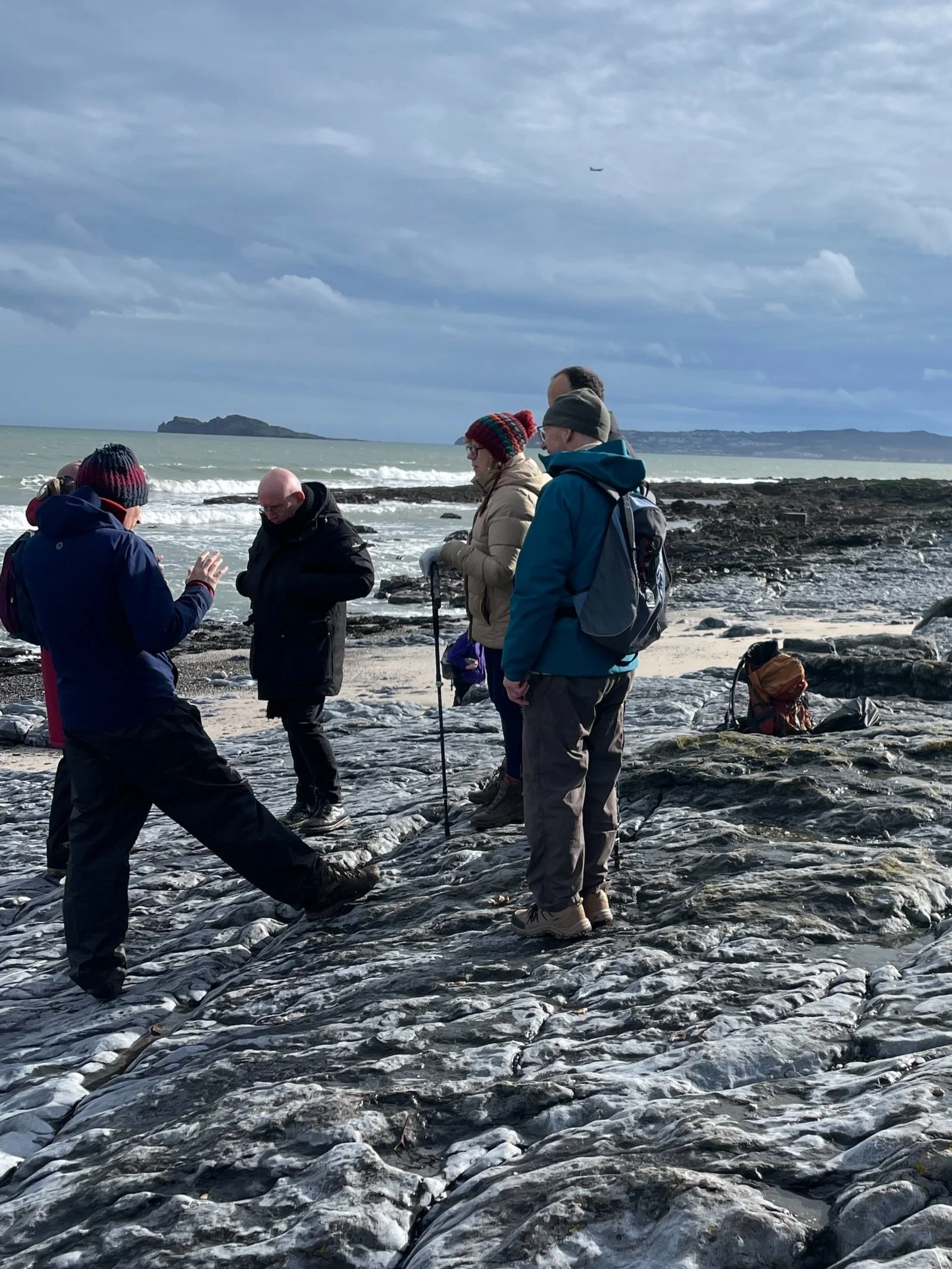 people on a fossil walk 