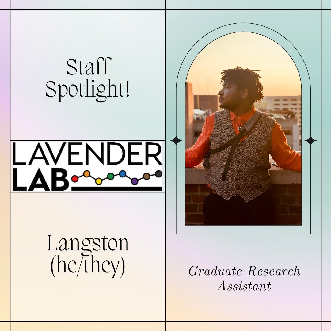🌈 Introducing one of our new Graduate RAs, Langston!
Langston graduated from Syracuse University with a BS in Psychology and a minor in queer studies. As an incoming MPS student at the University of Maryland, he is working to achieve his research g