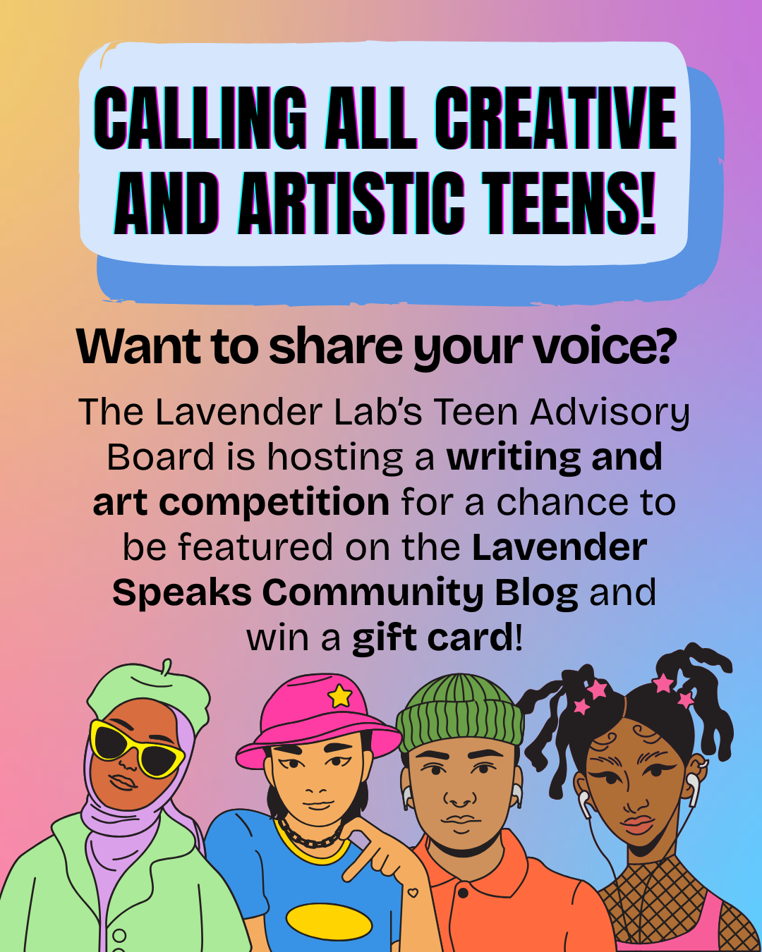 Lavender Speaks Writing and Art Competition!