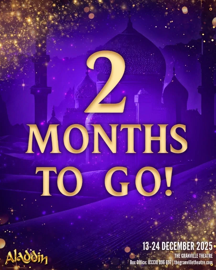 🎉 2 MONTHS TO GO! 🎉

Opening night for our magical pantomime of 'Aladdin' is in just 2 months time, and we can hardly wait!

Tickets are flying for this years' spectacular Christmas pantomime, so don't miss out on the family fun and secure your tic