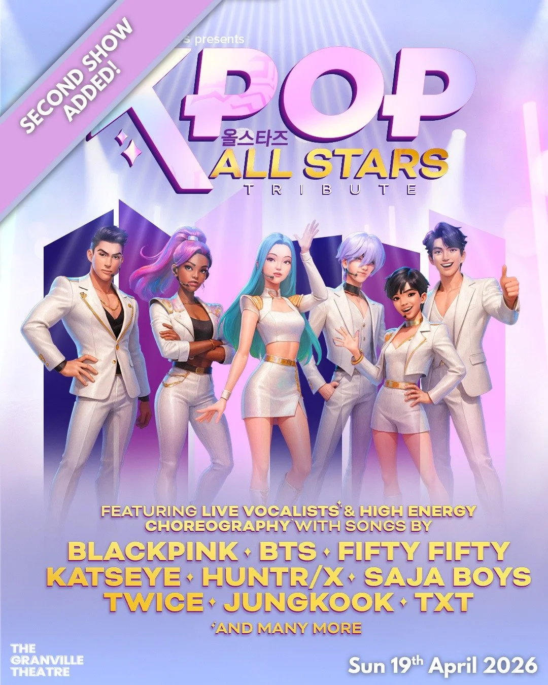 🚨 Due to phenomenal demand, we have added a SECOND SHOW for K-Pop All Stars! 🚨

From stadium-shaking anthems to breathtaking choreography, K-Pop All Stars celebrates the global phenomenon redefining pop culture. 

With explosive performances of tod