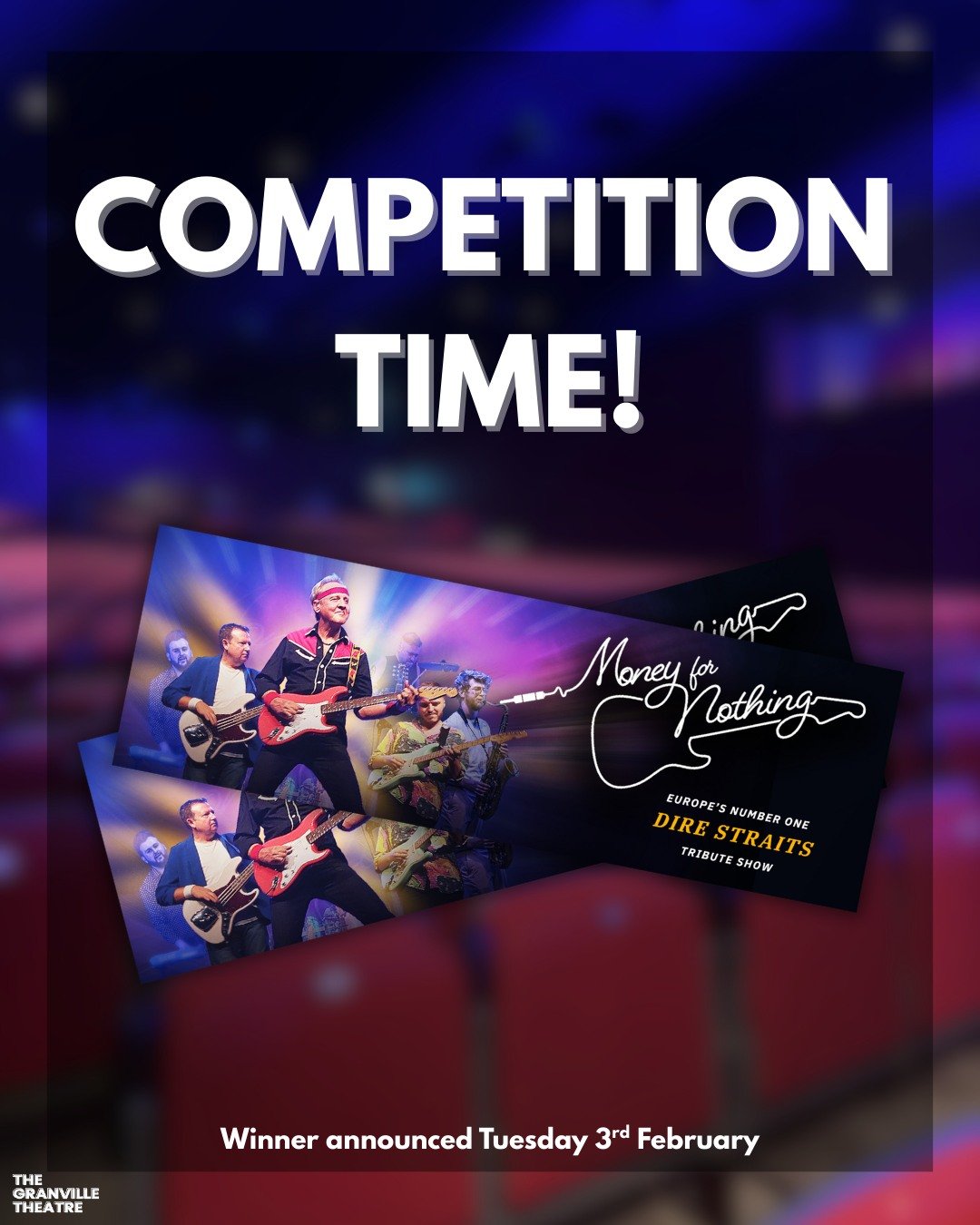 🌟 COMPETITION TIME 🌟

We have got 4 INCREDIBLE giveaways lined up for you over the next few weeks, starting with the chance to win 2 x tickets to 'Money For Nothing' on Thursday 12th February!

To be in with a chance of winning, all you have to do 