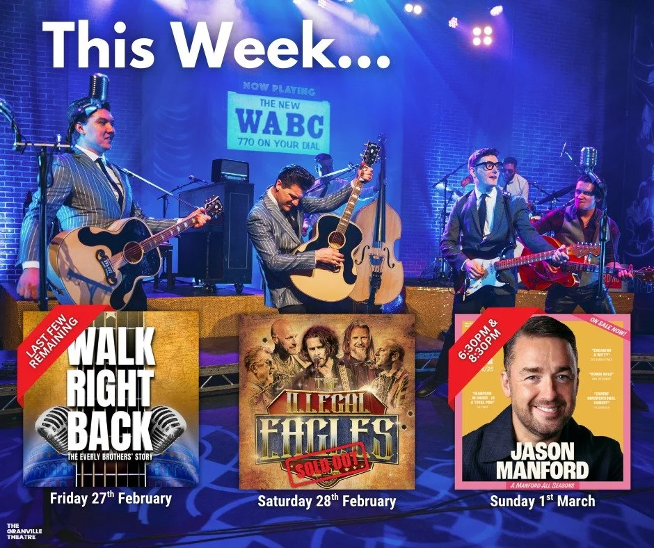 🎸 THIS WEEK 🎸

We have 3 incredible shows for you this week, Ramsgate!

Starting with the iconic music of The Everly Brothers, followed by a SOLD OUT Saturday night with The Illegal Eagles, finishing with the hilarious Jason Manford for 2 performan