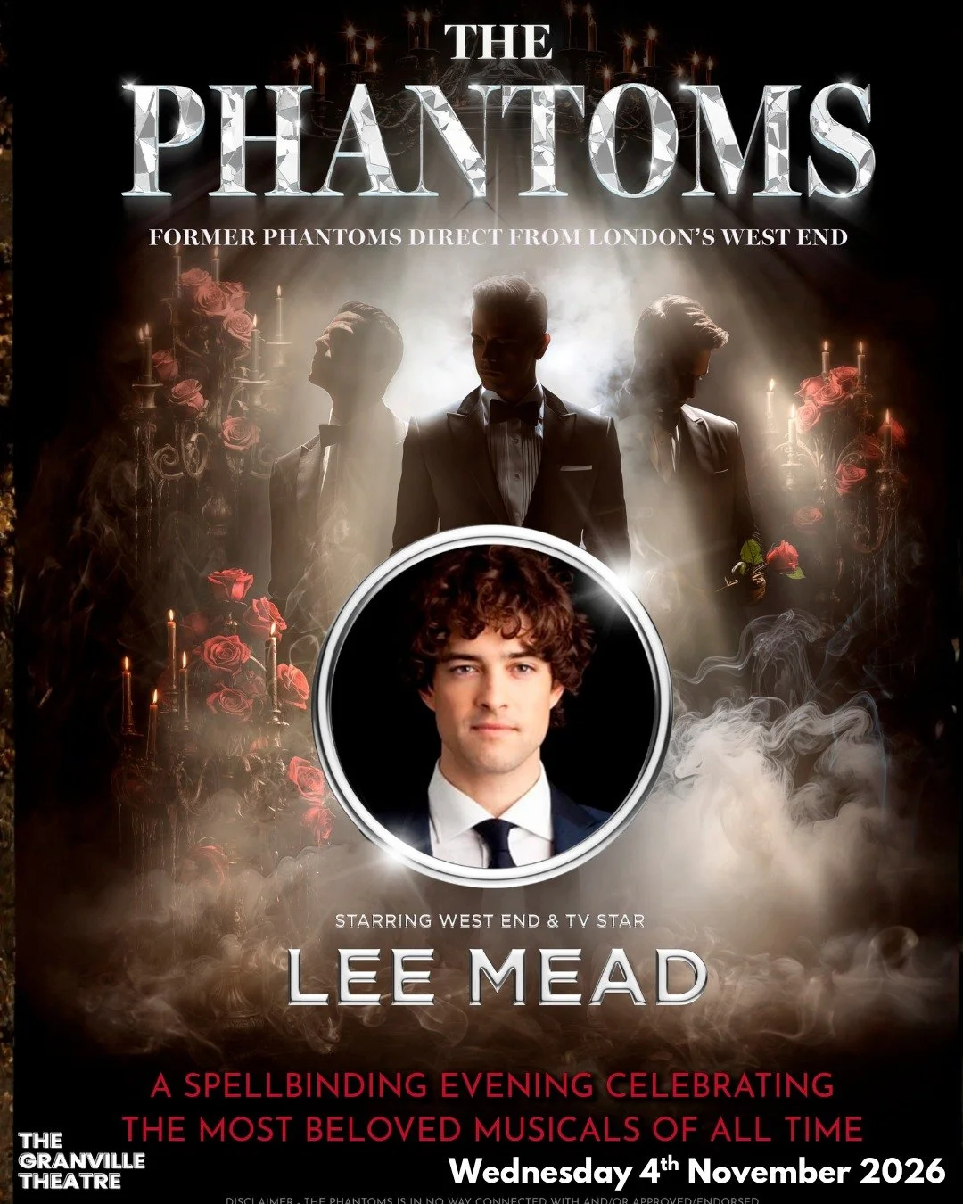 🚨 ON SALE NOW 🚨

The Phantoms: Starring Lee Mead

Featuring former Phantoms direct from the West End production of &ldquo;The Phantom of the Opera&rdquo; alongside West End and TV star Lee Mead, the sensational cast take you on a journey through th