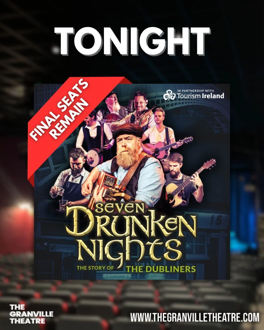 🍀 TONIGHT 🍀

We welcome 'Seven Drunken Nights' BACK to The Granville Theatre tonight for an evening of incredible music.

Only a handful of seats are left for this unmissable show, so grab them now! 🇮🇪

🎭 Seven Drunken Nights
📅 TONIGHT at 7:30p