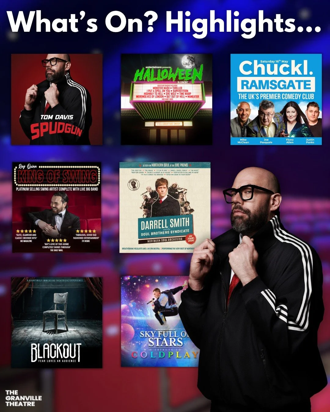 ⭐ Check out or current 'What's On?' highlights for 2026! ⭐

From immersive plays to world famous comedians, we truly have something for everyone 🎟

Check out all of our shows here: www.thegranvilletheatre.com