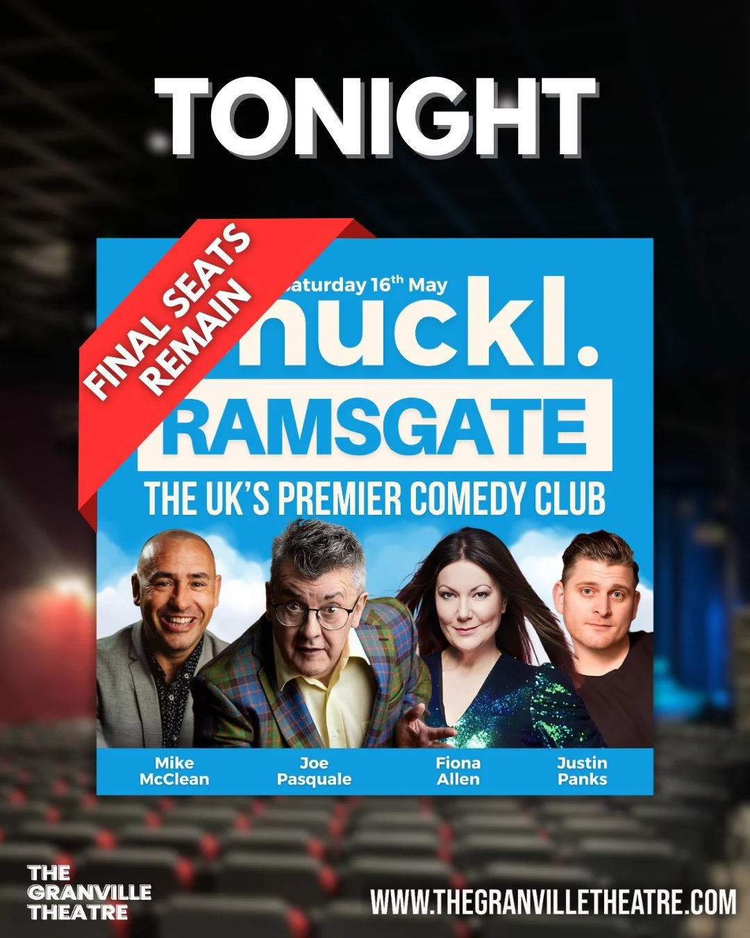 🤣 TONIGHT 🤣

Another instalment of Ramsgate Comedy Club awaits us, but this time with the INCREDIBLE Joe Pasquale as our headliner!

Never joined us for a comedy club before? Want to experience one before visiting us for Headliner Chris McCausland 