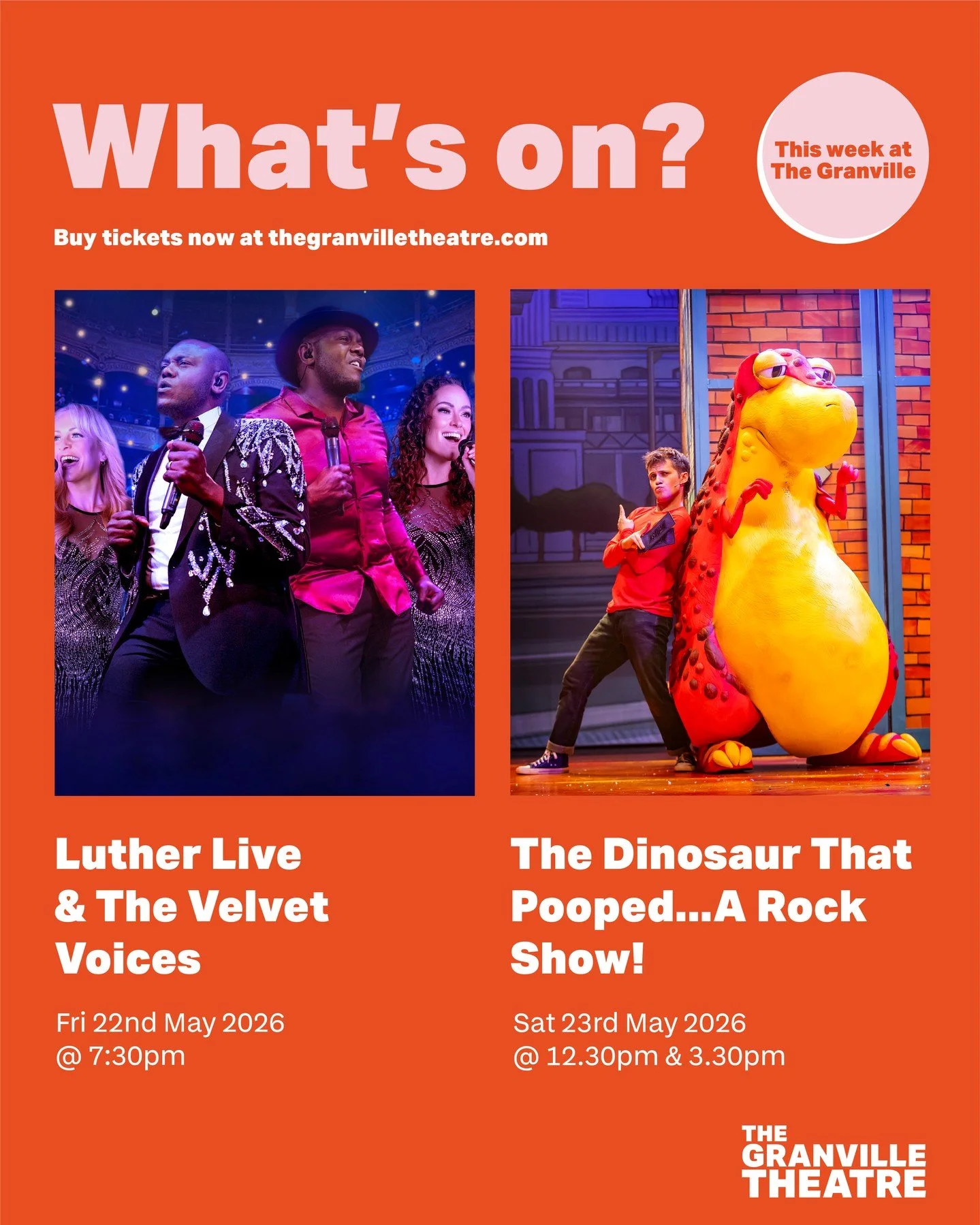 Two shows, one weekend, something for everyone.
ㅤ
Friday night belongs to Luther Live &amp; The Velvet Voices, a full live band tribute to Luther Vandross with all the soul, swagger and those songs you know every word to. Date night sorted.
ㅤ
Then Sa