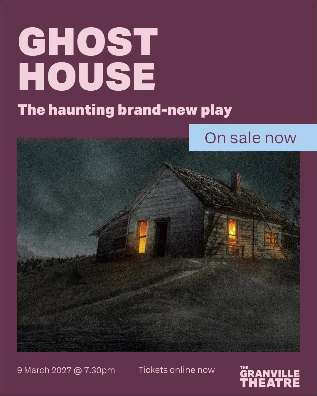 Ghost House tickets are live.
ㅤ
A remote island. Three friends. An uninvited presence. This brand-new play blurs the line between supernatural horror and psychological thriller &ndash; and the cast you thought you could trust might be the real danger