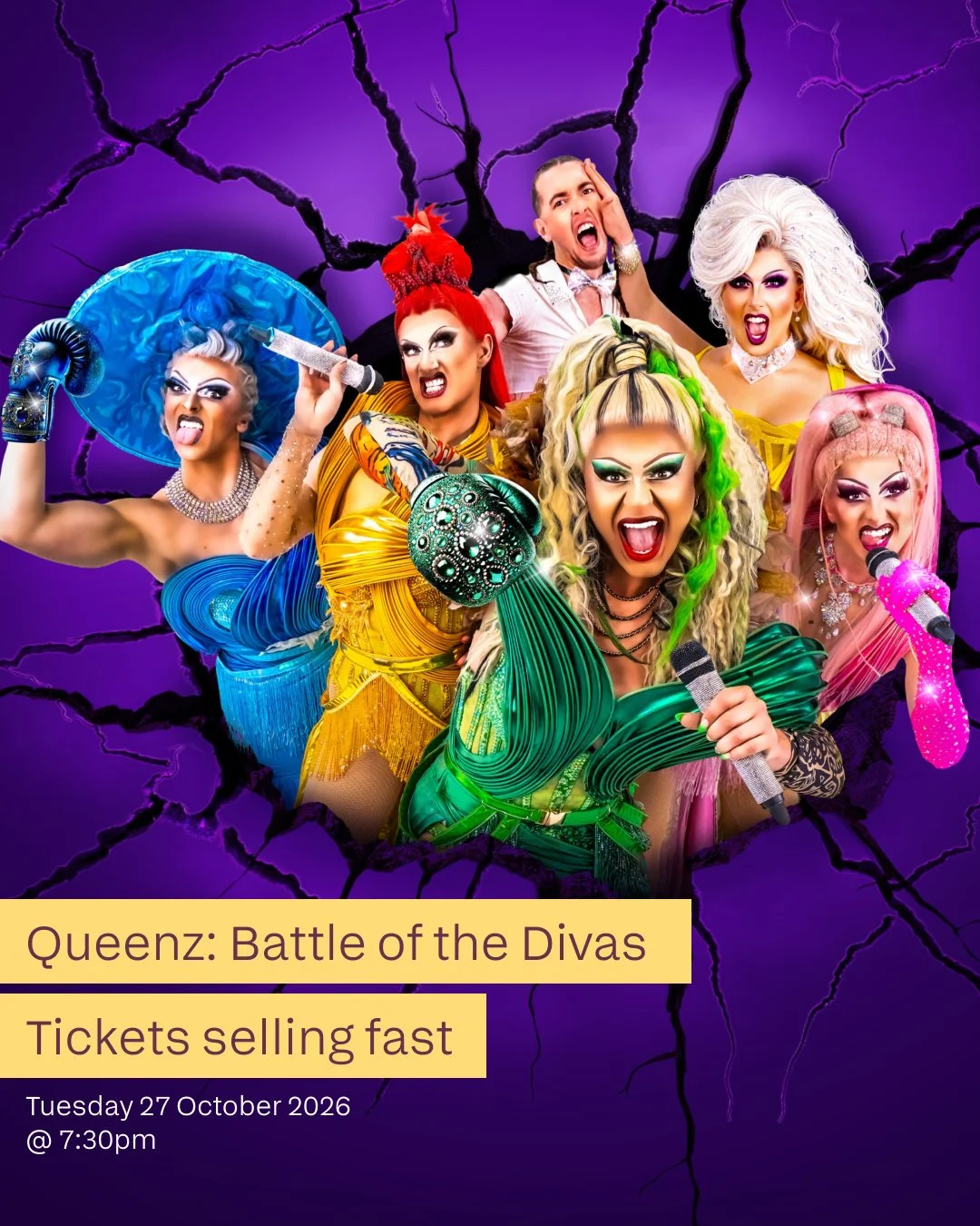 Twenty-plus divas, one crown, and only one way to settle it. Queenz &ndash; Battle of the Divas is heading to Ramsgate.
ㅤ
Whitney, Beyonce, Gaga, Britney, Tina, Cher, the Spice Girls, Celine and more &ndash; every note sung 100% live by a cast who've