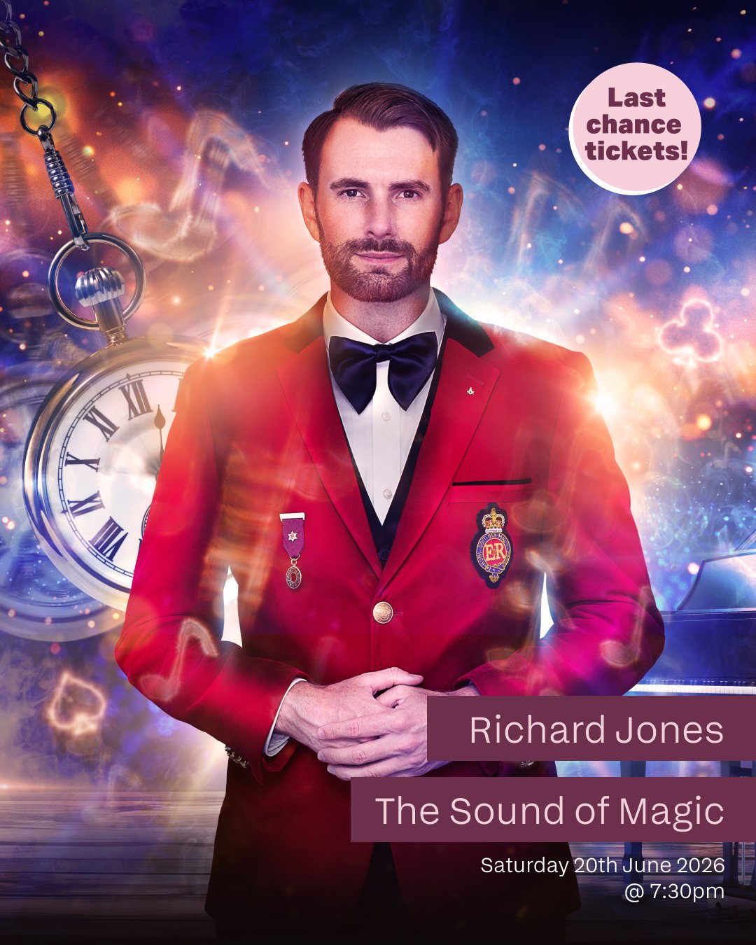 The first and only magician to win Britain's Got Talent is bringing The Sound of Magic to Ramsgate &ndash; and the date's nearly here.
ㅤ
Richard Jones, the Military Illusionist, builds a whole show around the link between music and imagination. Expec
