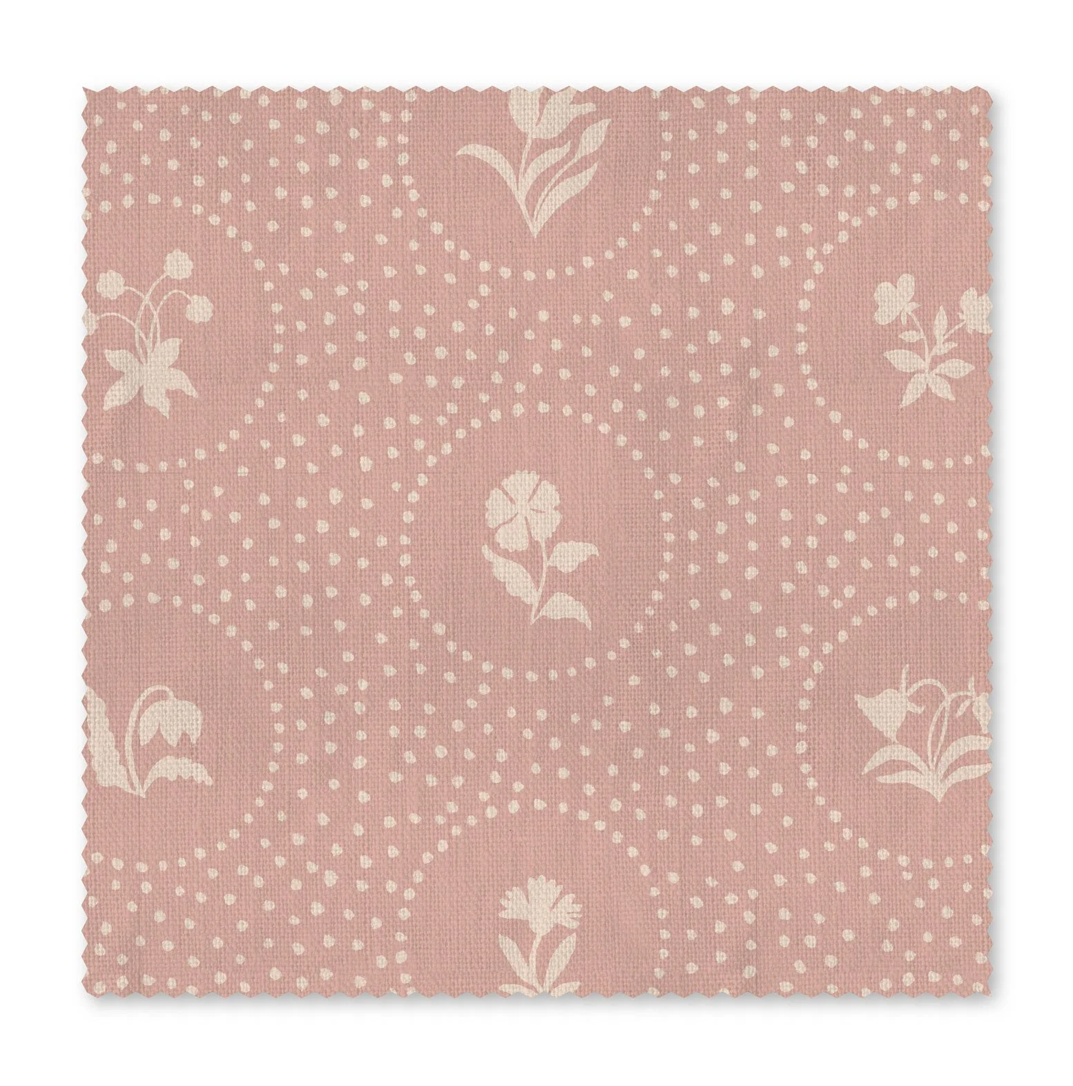 Cottage Ditsy Dot - Powder Pink - Linen Fabric