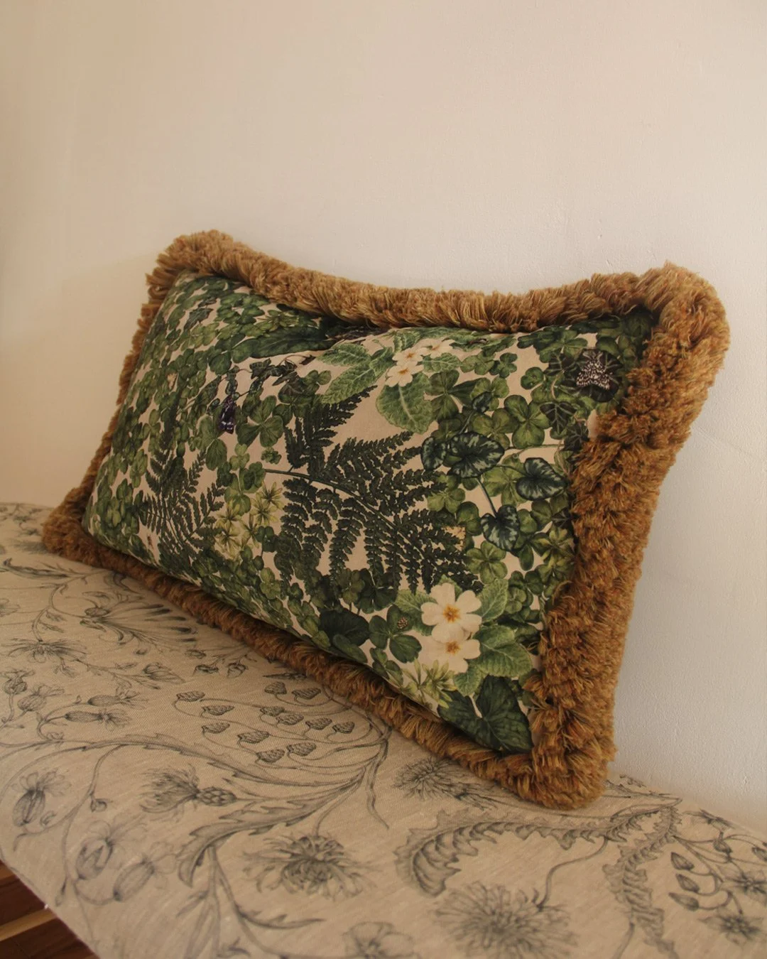 Woodland Floor Velvet & Brush Fringe 30 x 50 cm Cushion