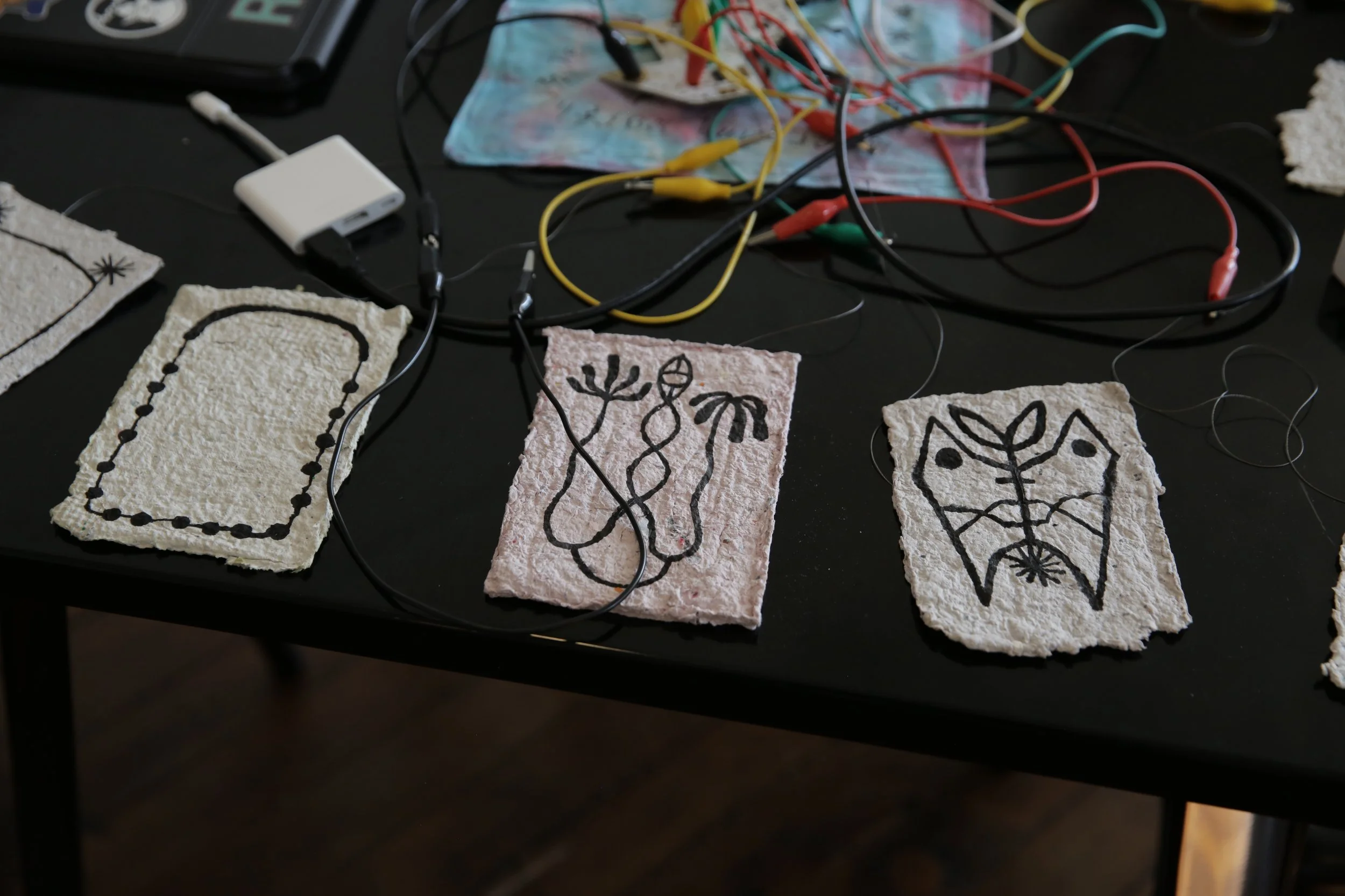 Participant artwork at electronic textile camp co-organized by Craftwork