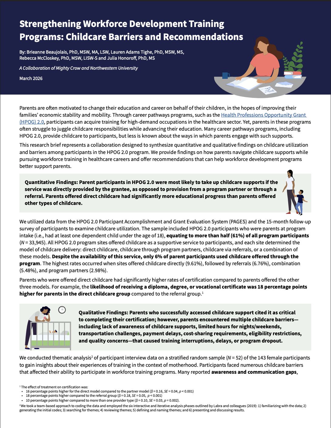 Mighty Crow Shares Second Career Pathways Research Brief
