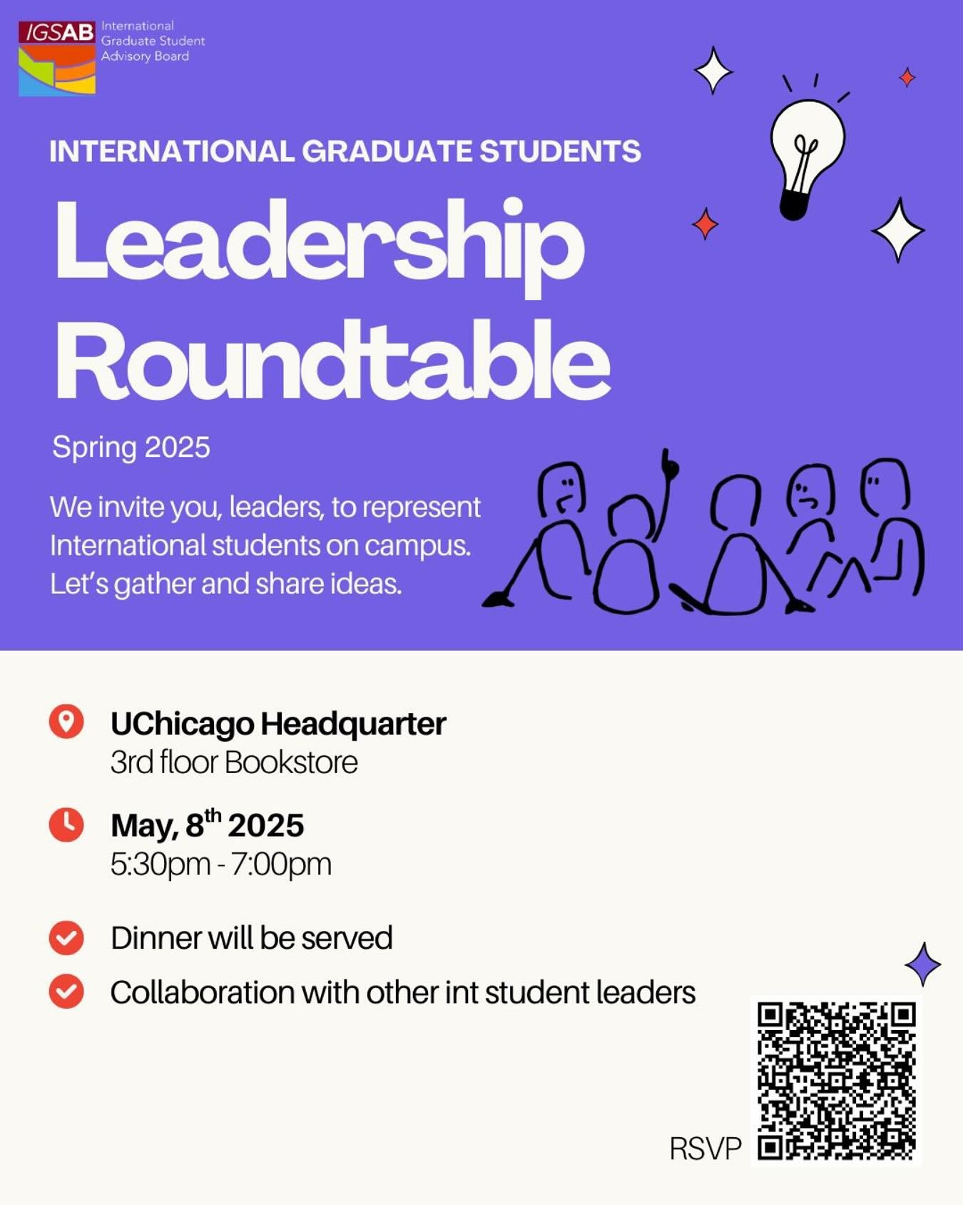 This IGSAB initiative aims to bring together all leaders of student organizations under one roof for engaging discussions and the exchange of ideas. Here we will have a much needed platform to address common &mdash; and uncommon &mdash; challenges, s