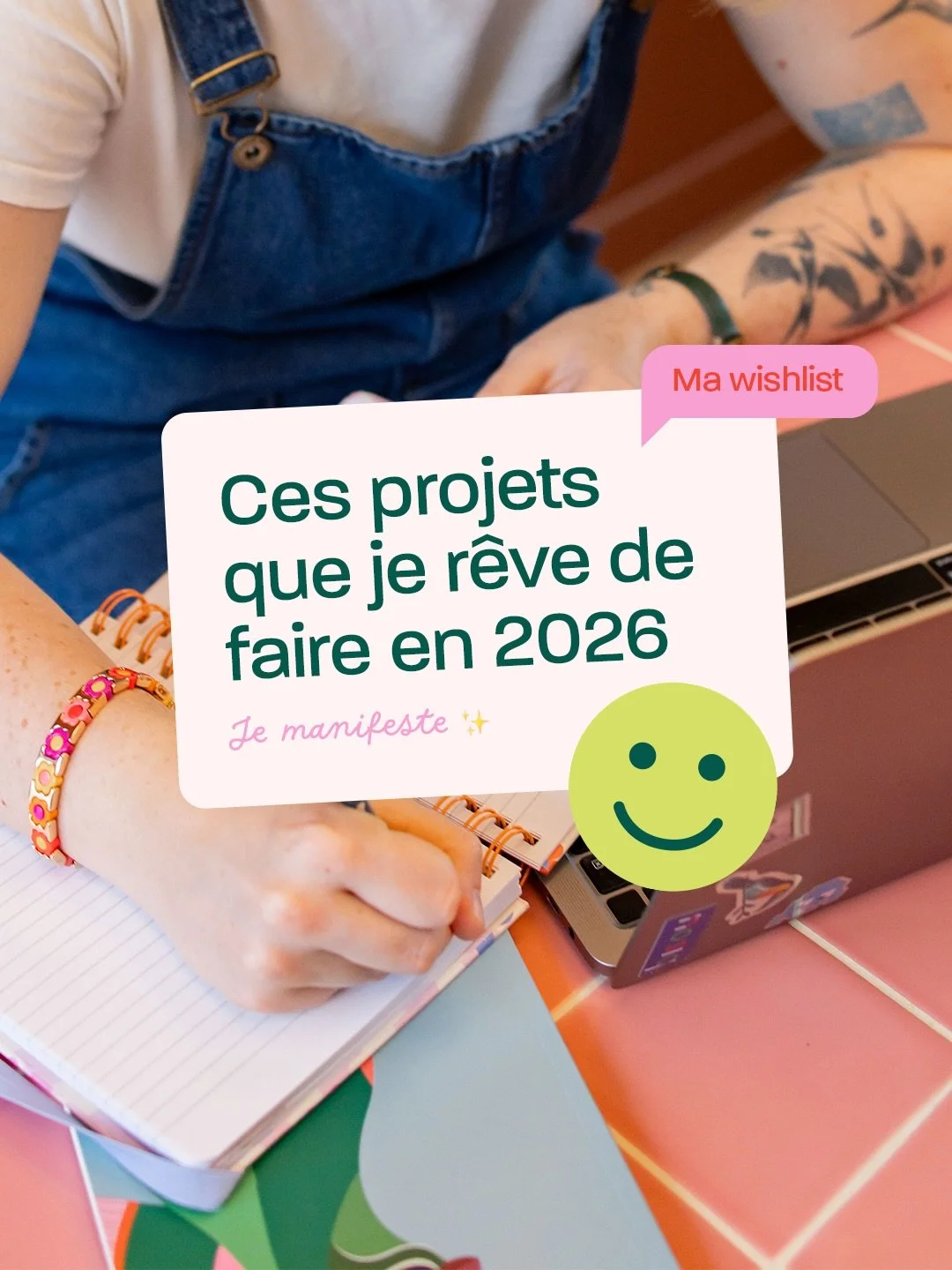 💫 J&rsquo;ai bon espoir que la manifestation et les pens&eacute;es positives fonctionnent, alors voil&agrave; mes projets de r&ecirc;ve pour 2026 !
Des clients qui osent, des marques joyeuses, des identit&eacute;s visuelles qui donnent le smile et d