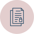 Icon of documents with a lock, representing secured files or data security.