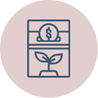 Illustration of a financial growth concept with a dollar bill and a plant growing from a pot.