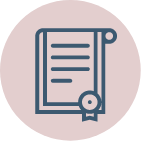 Icon of a certificate or diploma with a ribbon or seal