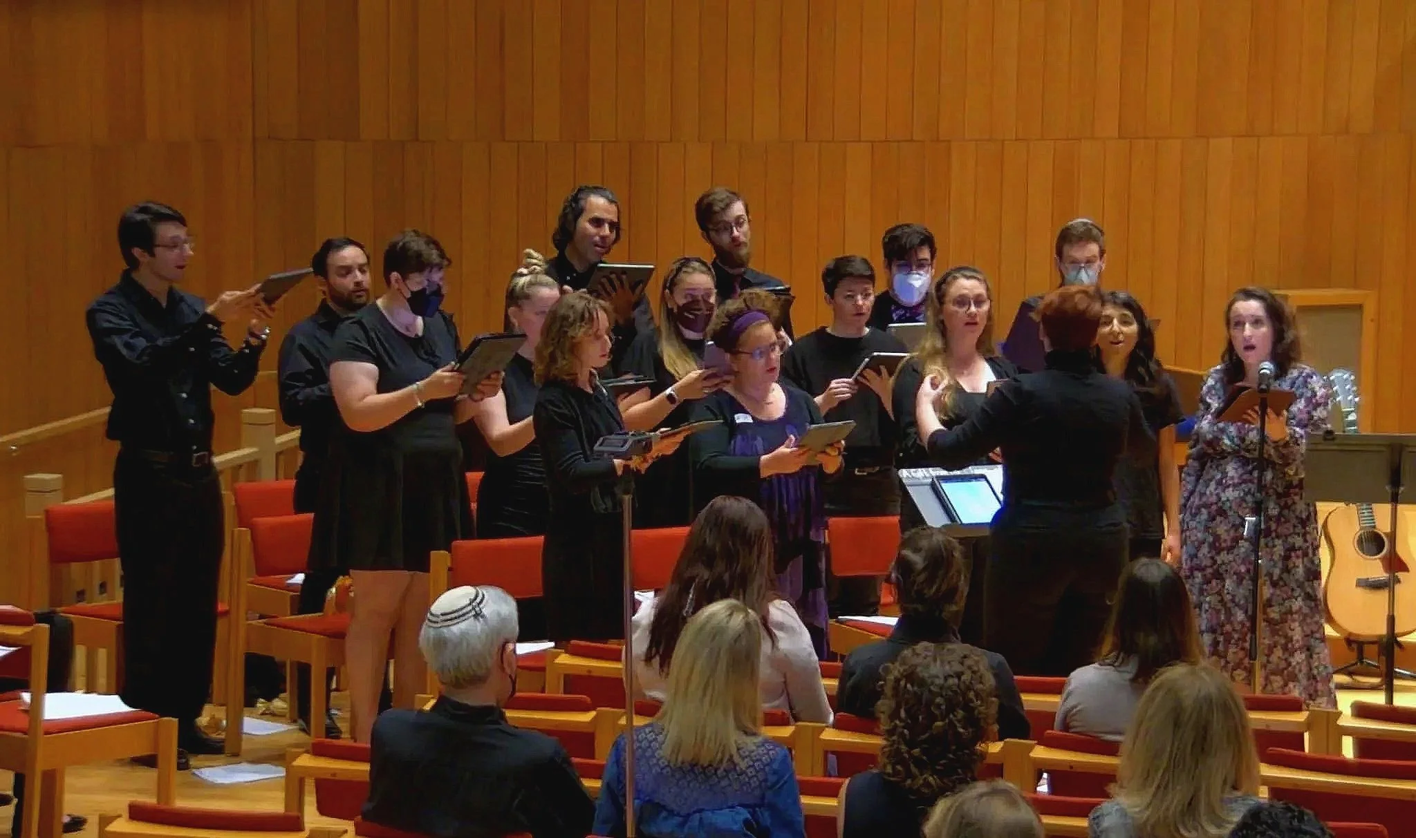 Conducting fellow cantorial students for a classmate's recital