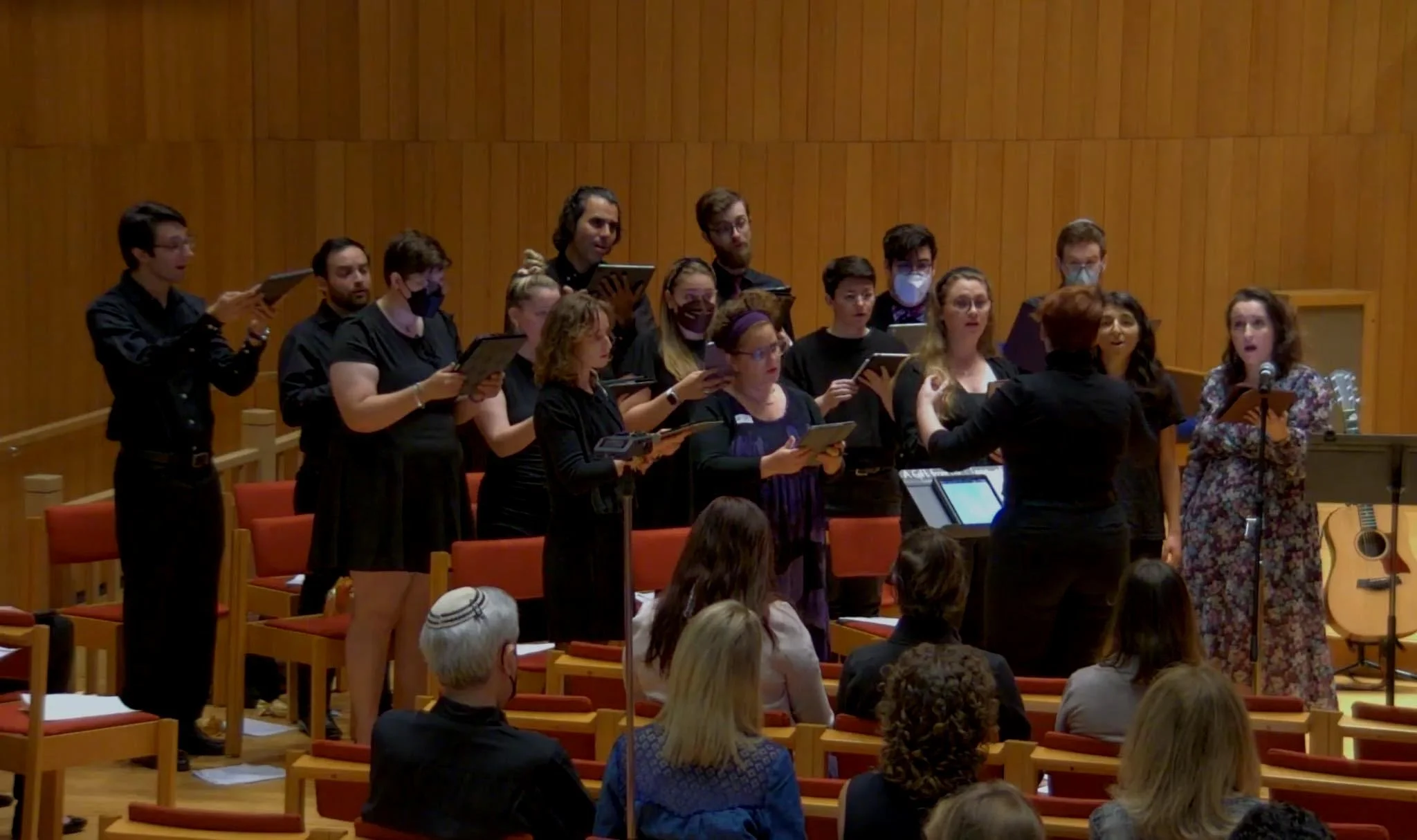 Conducting fellow cantorial students for a classmate's recital