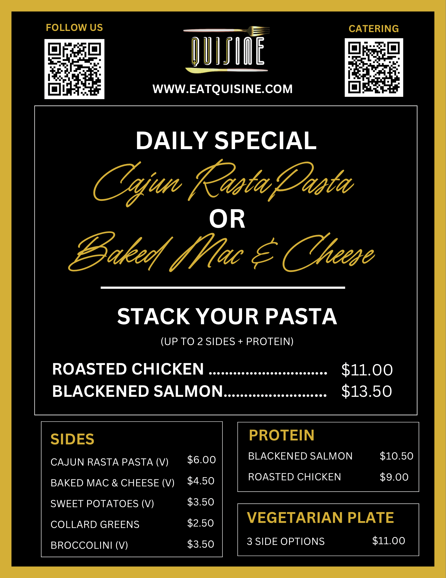 Daily Special with Cajun Rasta Pasta