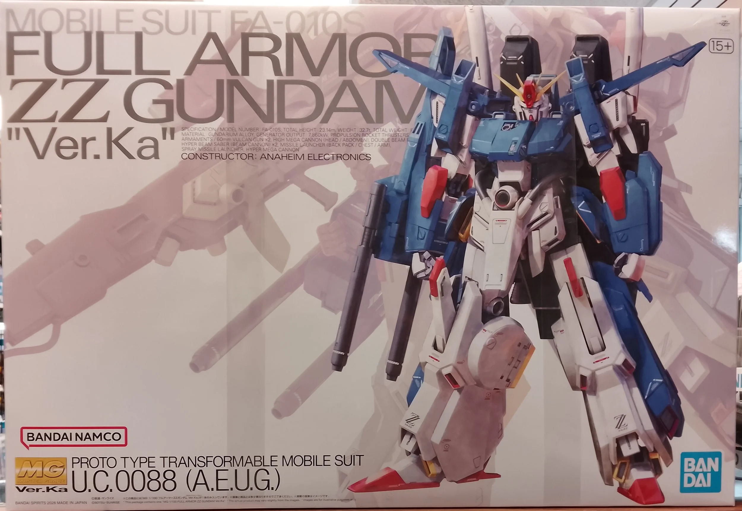 Bandai MG Full Armor ZZ Gundam Ver. Ka