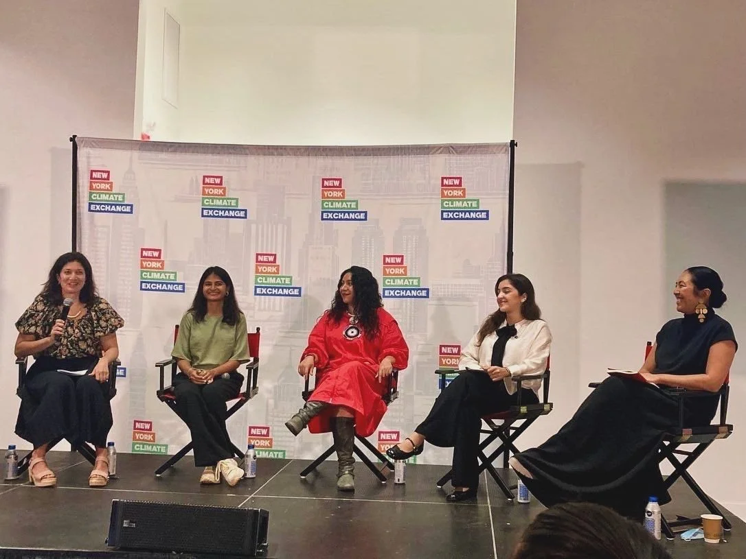 Rebecca Hayes Jacobs moderating a panel at Climate Week 2024