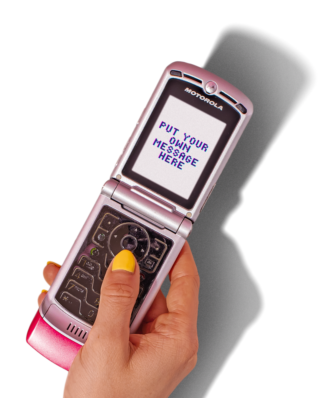 Blank Shamblen Studios Canva Template - Retro Cell Phone Template - Your Own Message White.png