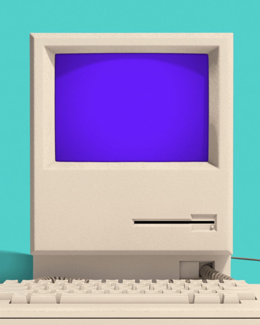 engagement loading 80s computer canva template.gif