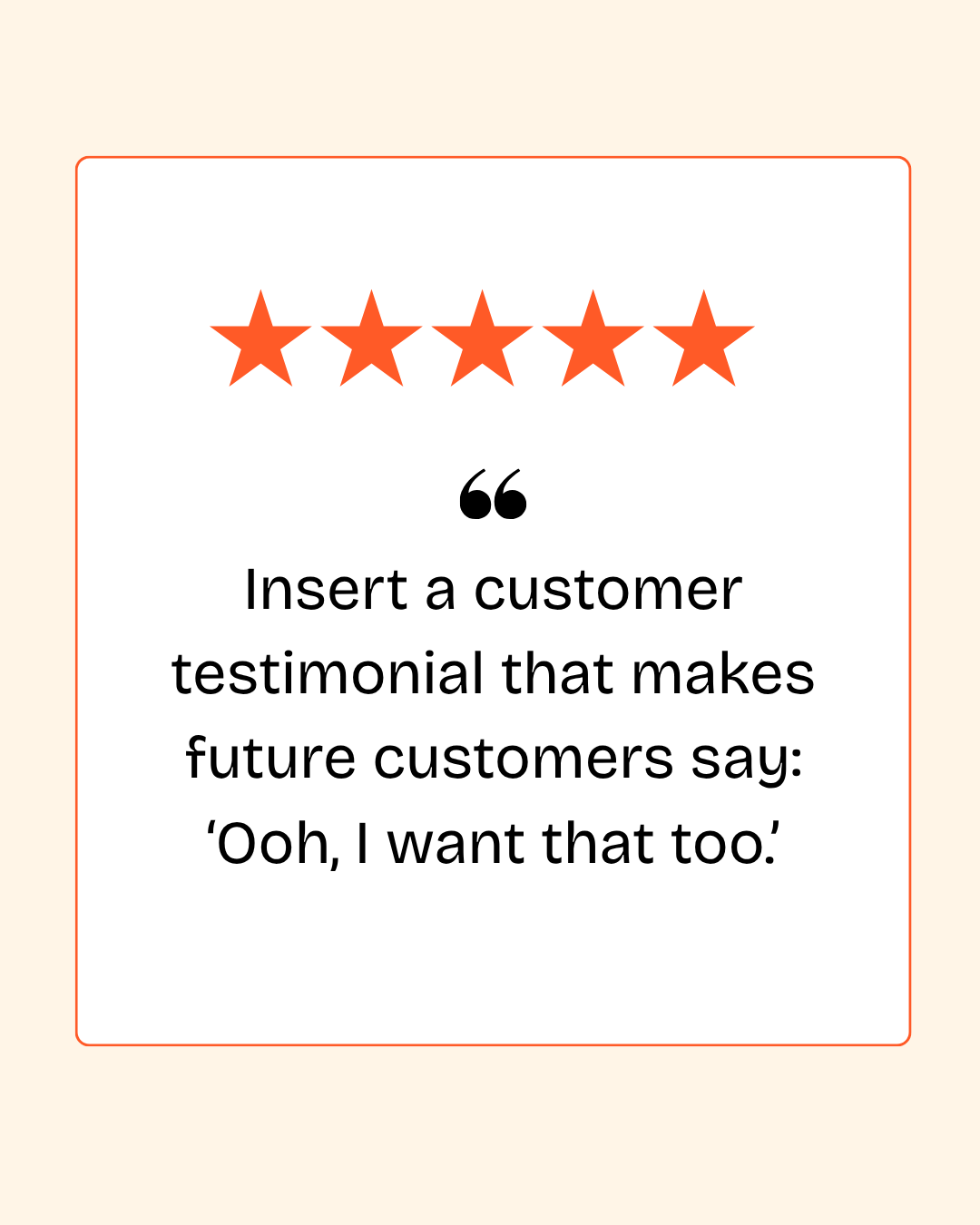 A Canva template for a 5 star customer review